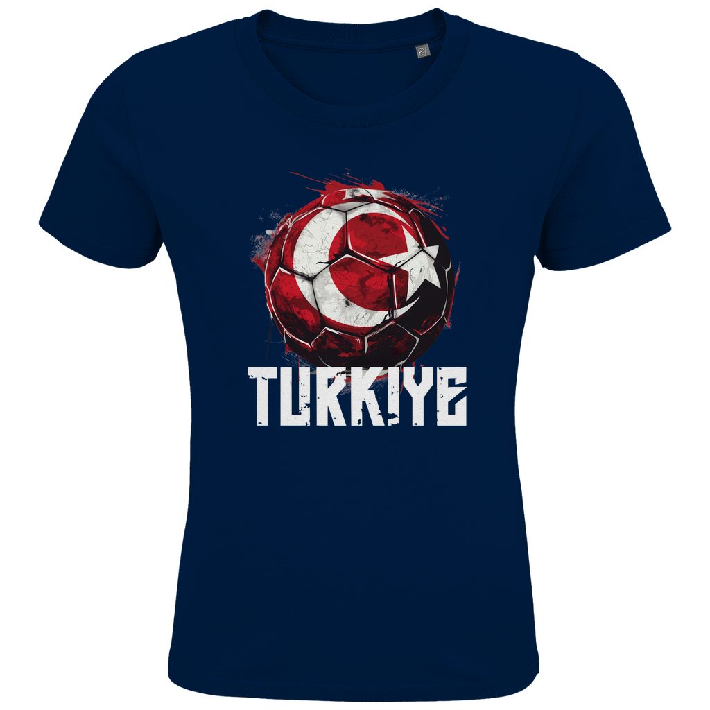 Cooles "TURKIYE" T-Shirt für Kinder mit rotem Fußball-Motiv