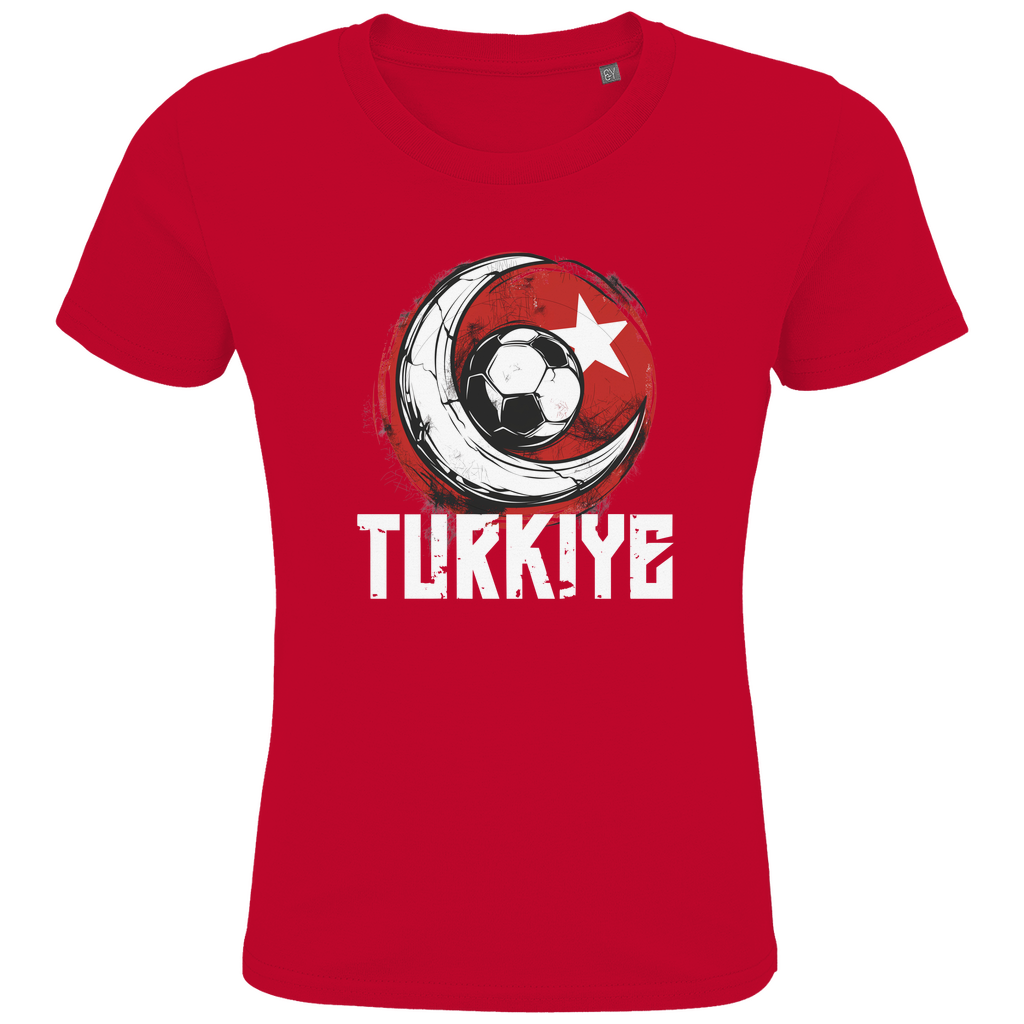 Cooles "TURKIYE" T-Shirt für Kinder mit Halbmond-Fußball-Motiv