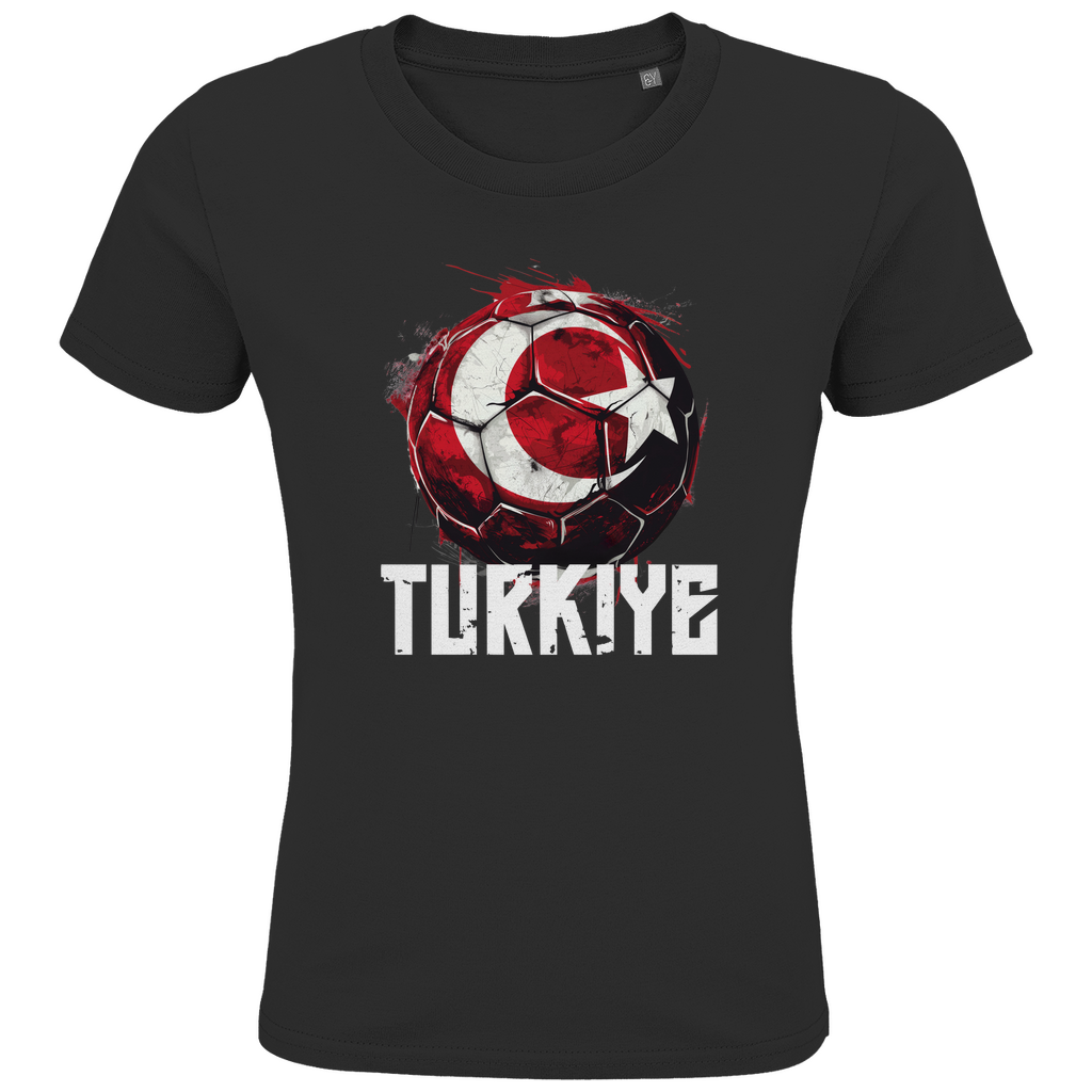Cooles "TURKIYE" T-Shirt für Kinder mit rotem Fußball-Motiv