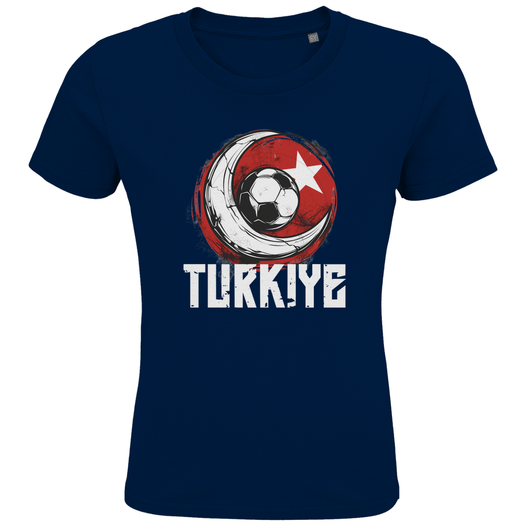Cooles "TURKIYE" T-Shirt für Kinder mit Halbmond-Fußball-Motiv
