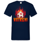 Sportliches "VATRENI" V-Neck T-Shirt für Herren mit Schachbrett-Fußball-Motiv