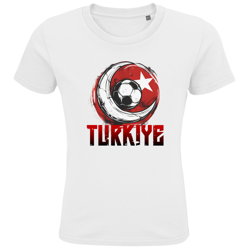 Cooles "TURKIYE" T-Shirt für Kinder mit Halbmond-Fußball-Motiv