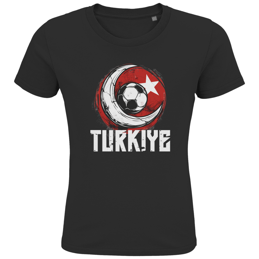Cooles "TURKIYE" T-Shirt für Kinder mit Halbmond-Fußball-Motiv