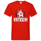 Sportliches "VATRENI" V-Neck T-Shirt für Herren mit Schachbrett-Fußball-Motiv