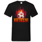 Sportliches "VATRENI" V-Neck T-Shirt für Herren mit Schachbrett-Fußball-Motiv