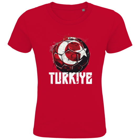 Cooles "TURKIYE" T-Shirt für Kinder mit rotem Fußball-Motiv