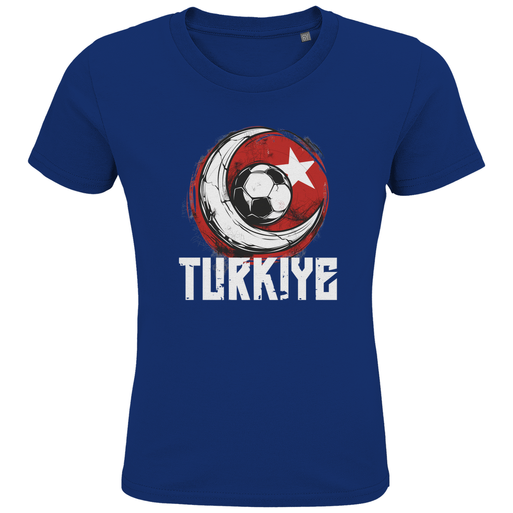 Cooles "TURKIYE" T-Shirt für Kinder mit Halbmond-Fußball-Motiv