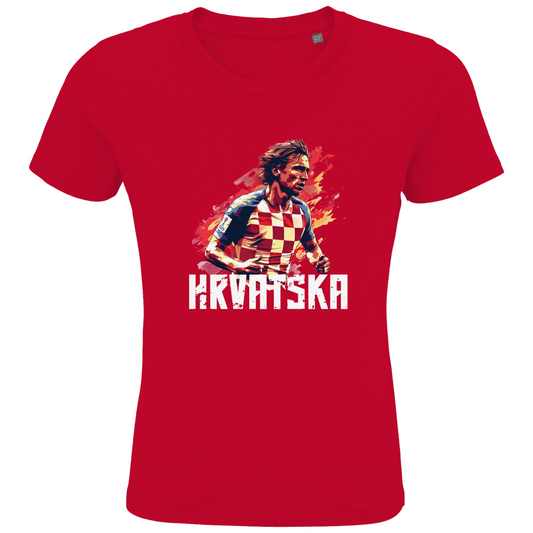 Cooles "HRVATSKA" T-Shirt für Kinder mit Luka Modric Motiv