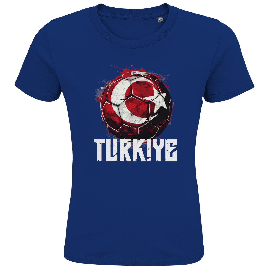 Cooles "TURKIYE" T-Shirt für Kinder mit rotem Fußball-Motiv