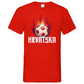 Sportliches "HRVATSKA" V-Neck T-Shirt für Herren mit Schachbrett-Fußball-Motiv